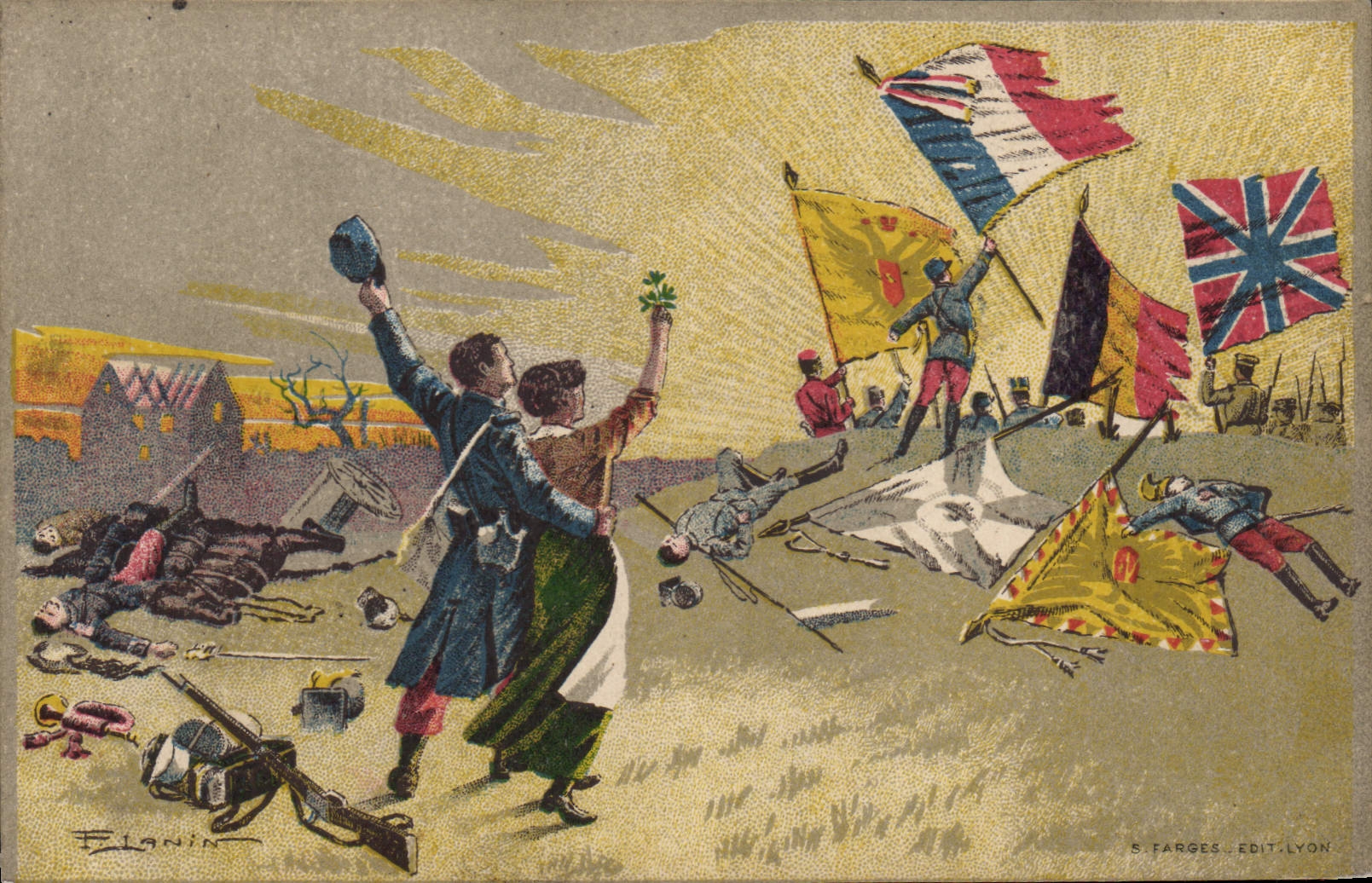 CPA Militaria Drapeaux 