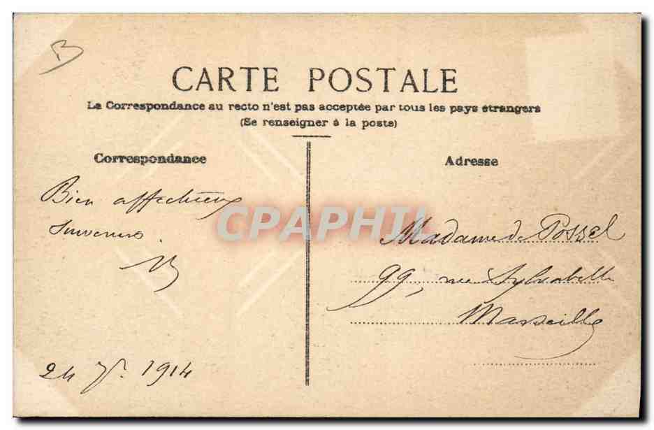 CPA Militaria Five o clock aigle (peint a la main)  — Rückseite