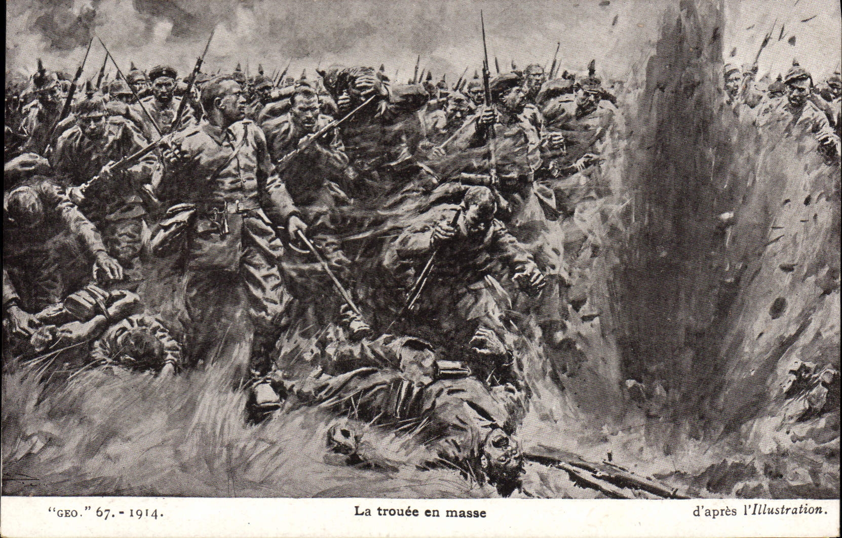 CPA Militaria La trouee en masse L'Illustration 