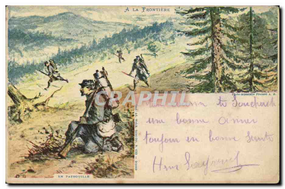 CPA Militaria A la frontiere 