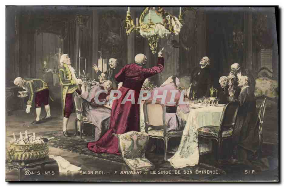 CPA Salon 1901 Brunery Le singe de son eminence 