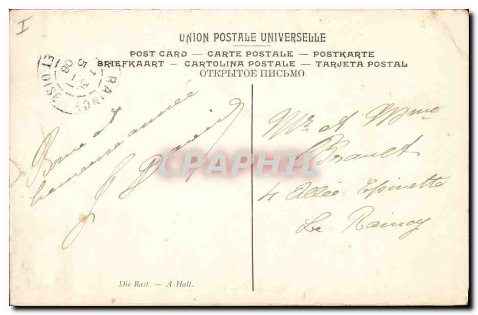 CPA Bellay Une halte Cheval Attelage  — Rückseite