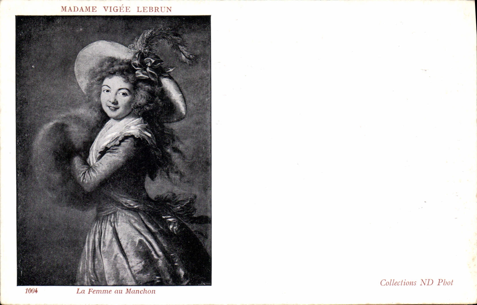 CPA Madame Vigee Lebrun La femme au Manchon 