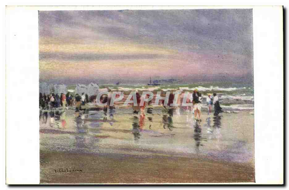 CPA Scene de plage Chabanian 
