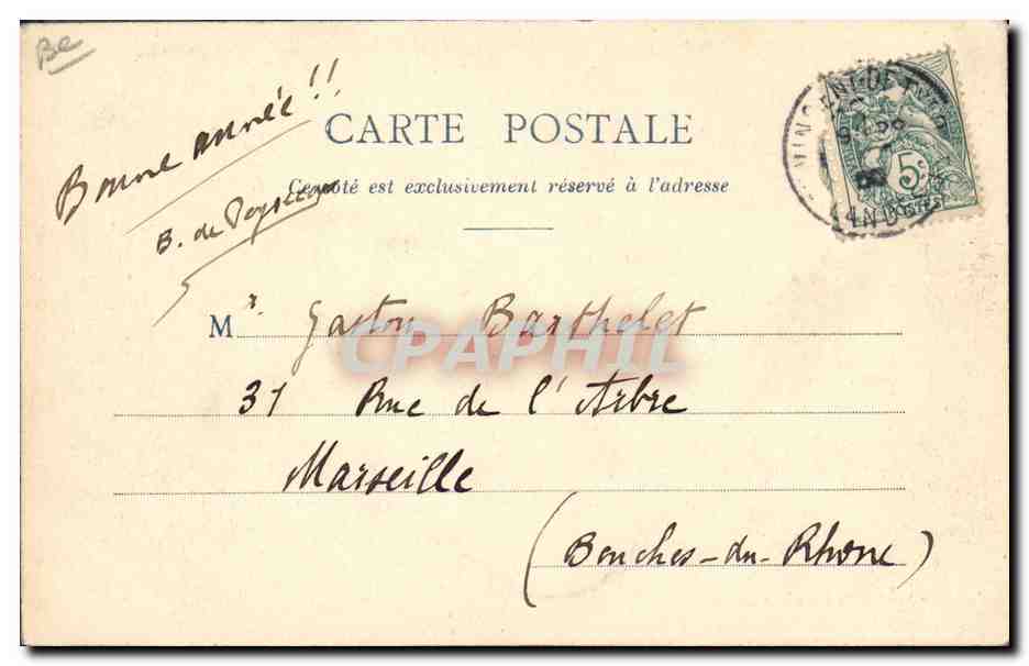 CPA Folklore Interieur landais Boeufs — Verso