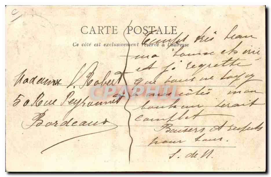 CPA Folklore Berger dans les Landes Moutons  — Verso