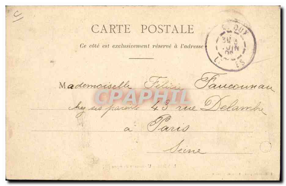 CPA Folklore Landes Un instant de repos Moutons — Verso