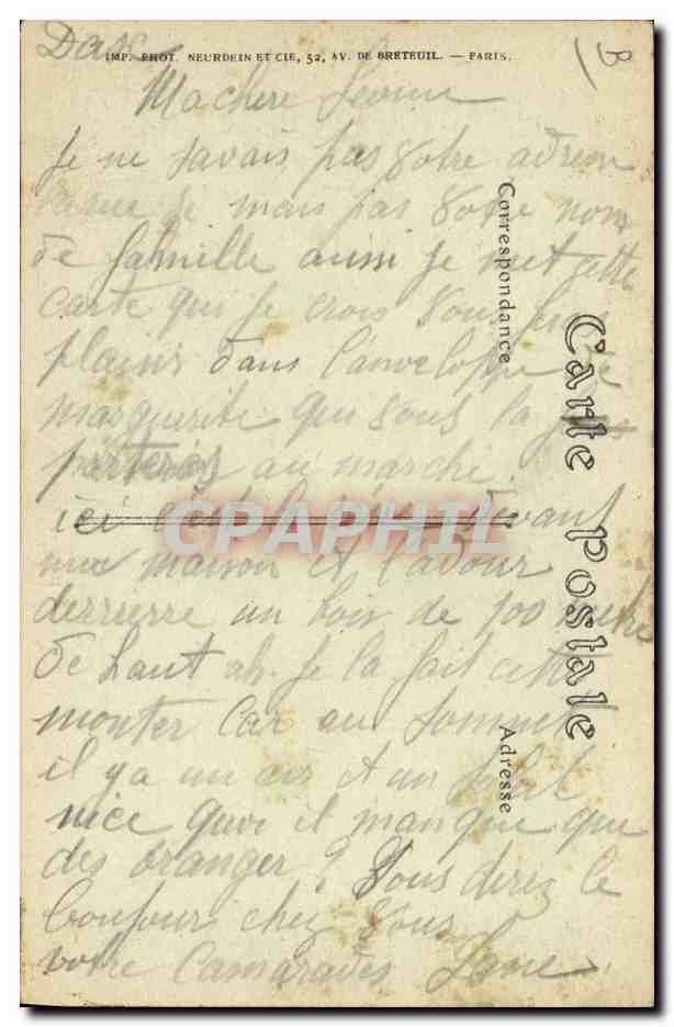 CPA Folklore Berger landais Moutons — Verso