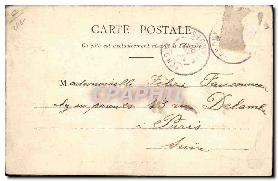 Une Noce dans les Landes — Après le Pardon — Les Etrennes — F. Bernéde, Phot. Arjuzaux (Landes) — Verso