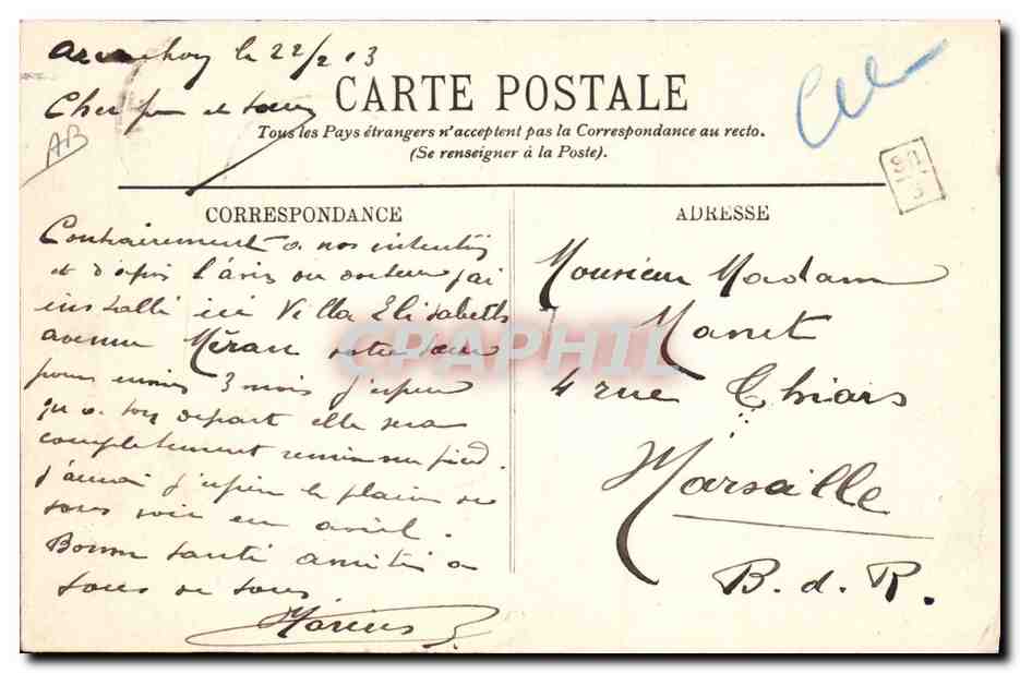 CPA Folklore Landes Berger et son troupeau Moutons — Verso