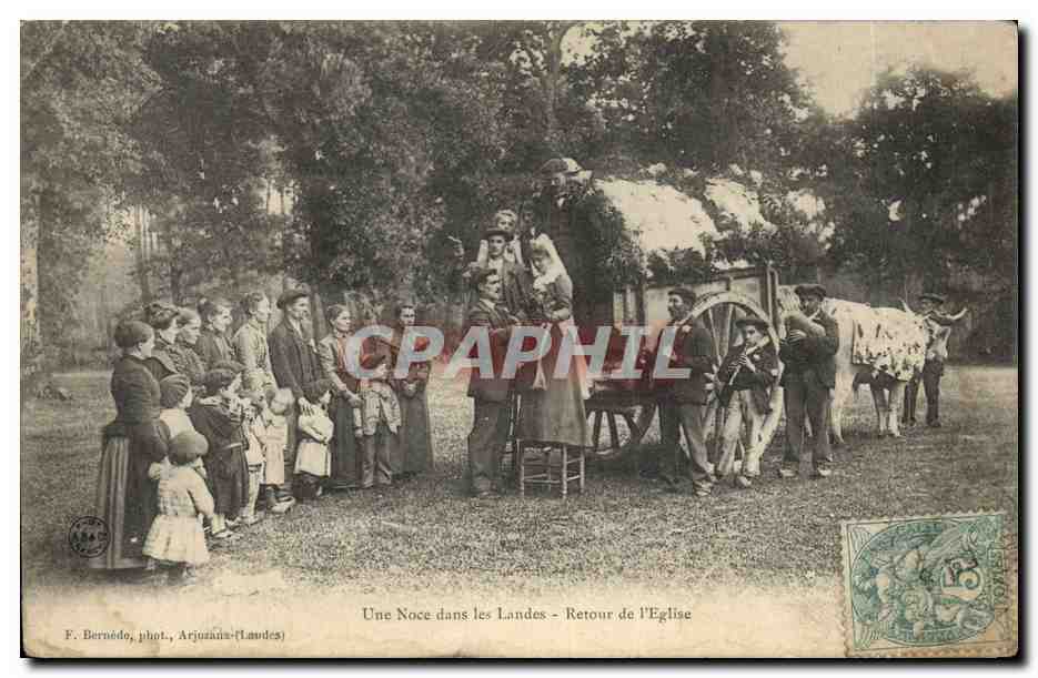Une Noce dans les Landes - Retour de l'Église — F. Bernédo, phot., Arjuzans-(Landes)