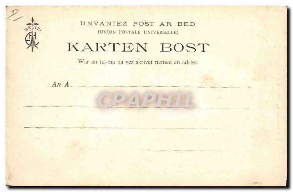 CPA Folklore Botrel au Canada Bretagne Bateau Un passager 28 mars 1903  — Verso