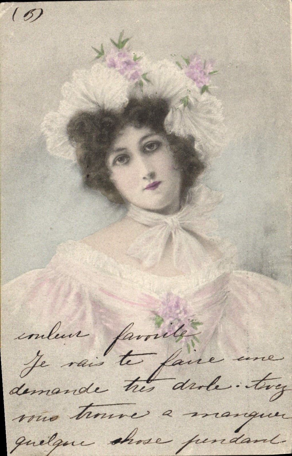 Giovane donna con cappello fiorito — cartolina postale — editore CPAPHIL, n° 165