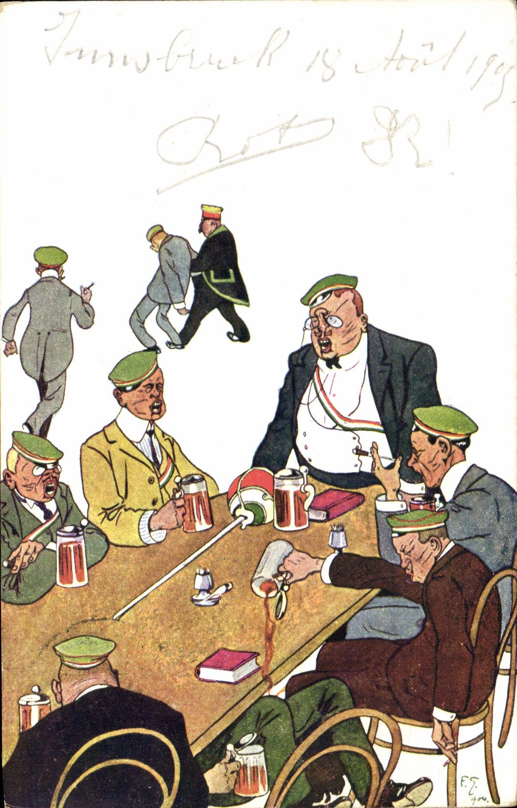 Séance de la Wehrmacht — caricature politique — éditeur F. Z. (F.Z. gou.)