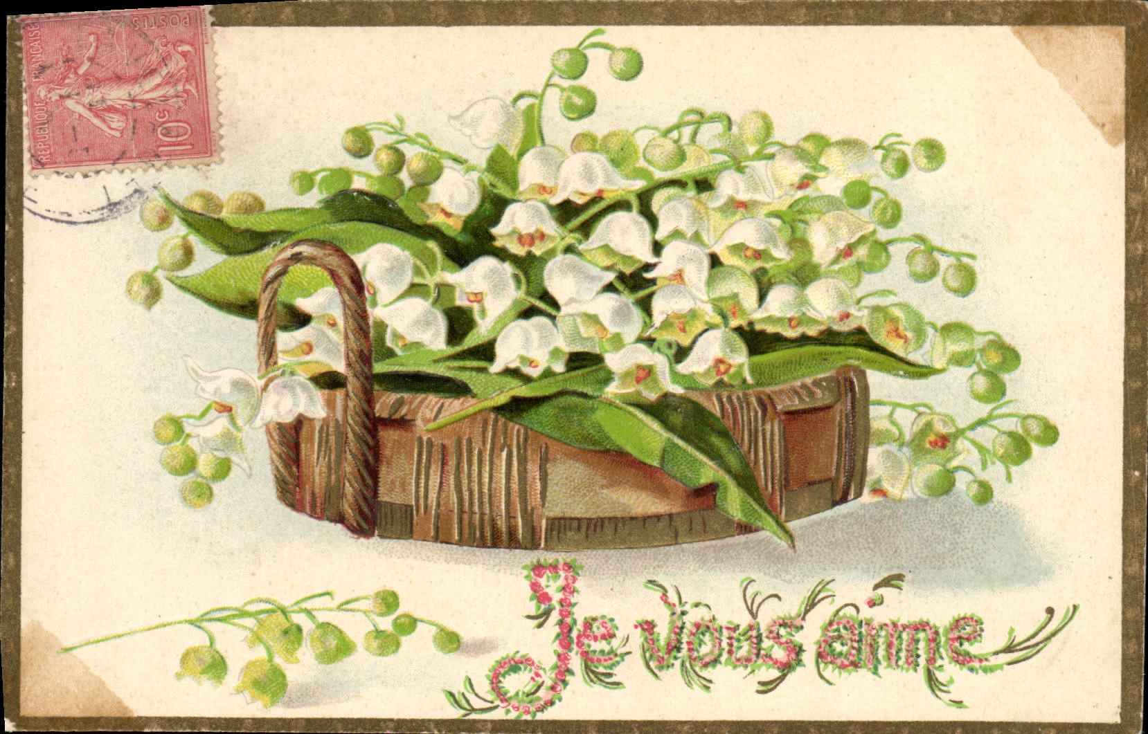 Lanterne de muguet — Je vous aime — éditeur inconnu, n° de série non visible