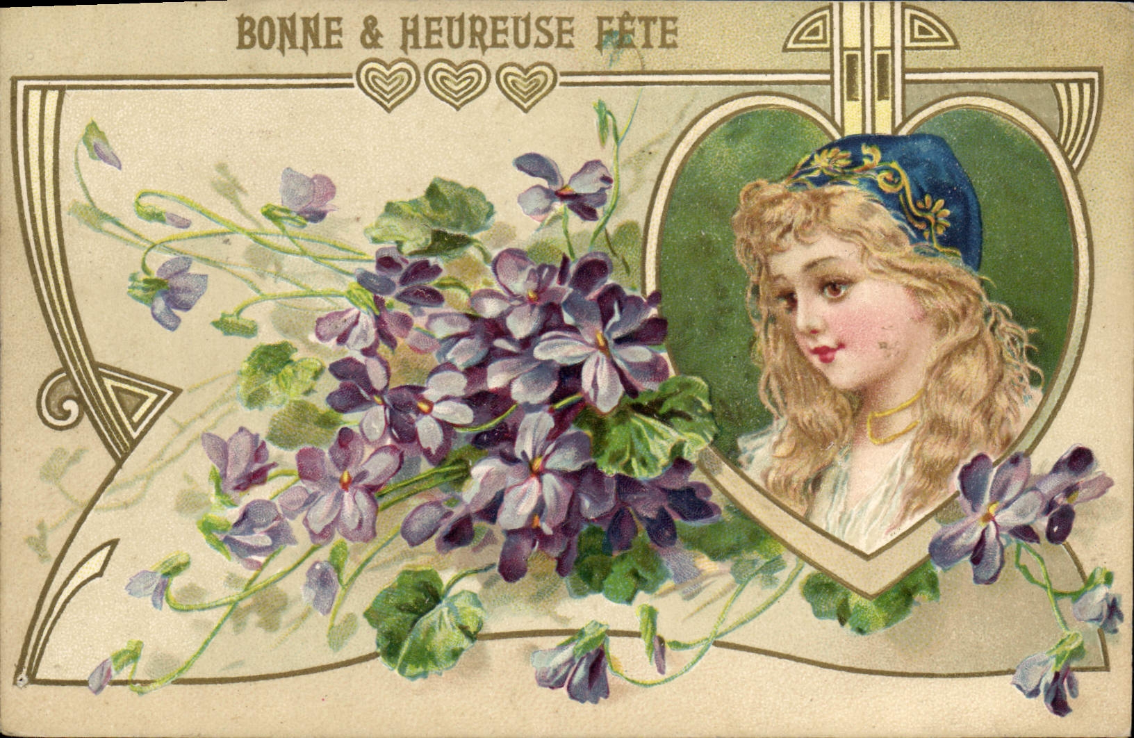 Fête — violettes — Maison C. Beriot, série 3120