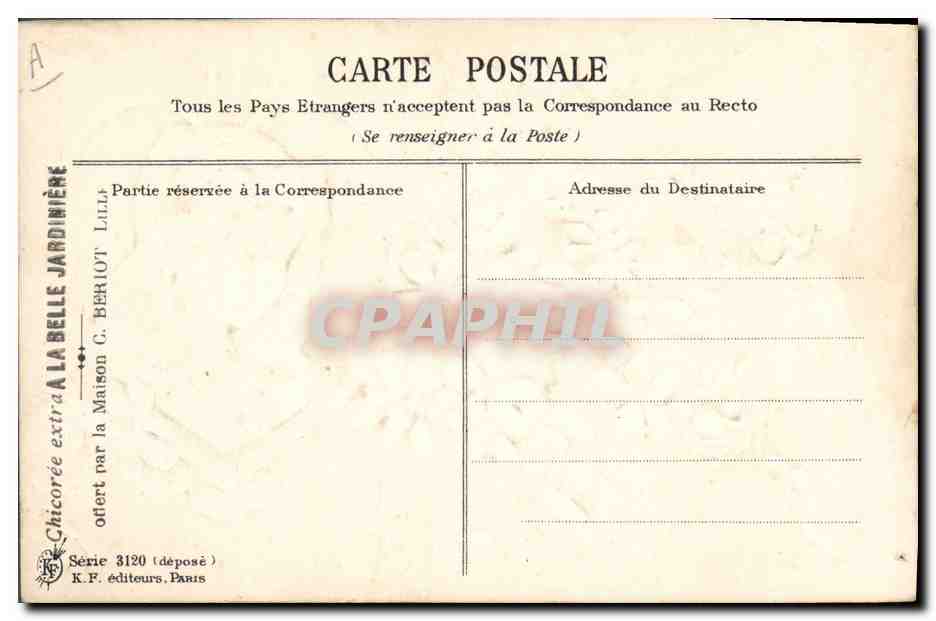 Fête — violettes — Maison C. Beriot, série 3120 — Rückseite