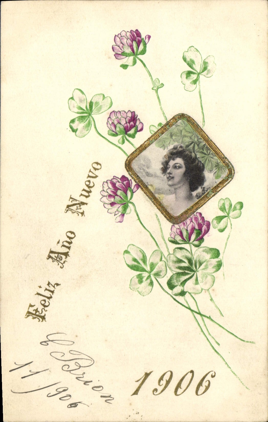 Félicitations pour l'An Nouveau — 1906 — Éditeur R. ROSAUER, B.-AIRES, série 571