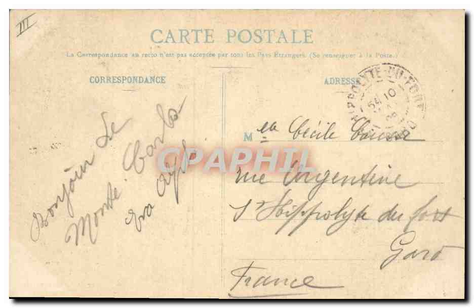 CPA Casino Monte Carlo La salle Schmidt — Verso