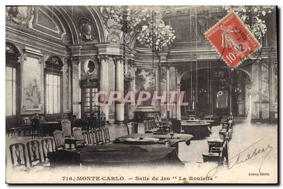 CPA Casino Monte Carlo Salle de jeu la roulette