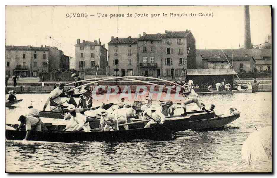 CPA Givors Une passe de joute sur le bassin du canal