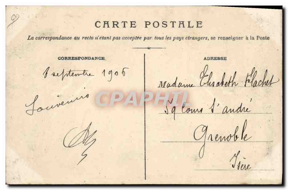 Le Pertuiset — Fête de la Société de Sauvetage « La Vigie » 1906 — Lib. Giroud, Firminy — Rückseite