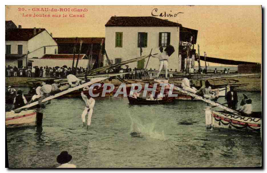 CPA Grau du Roi Les joutes sur le canal TOP