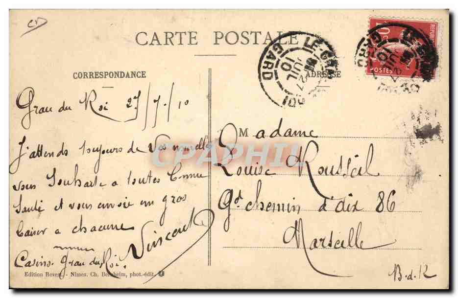 CPA Grau du Roi Les joutes sur le canal TOP — Rückseite