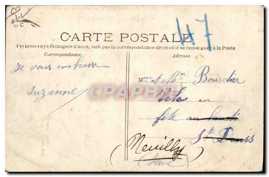CPA Les Bords de la Marne Les joutes a la lance — Rückseite
