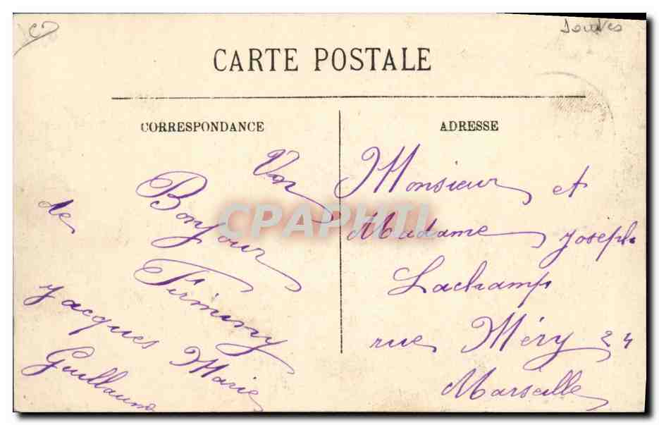 CPA Une soiree de joutes au Pertuiset — Rückseite
