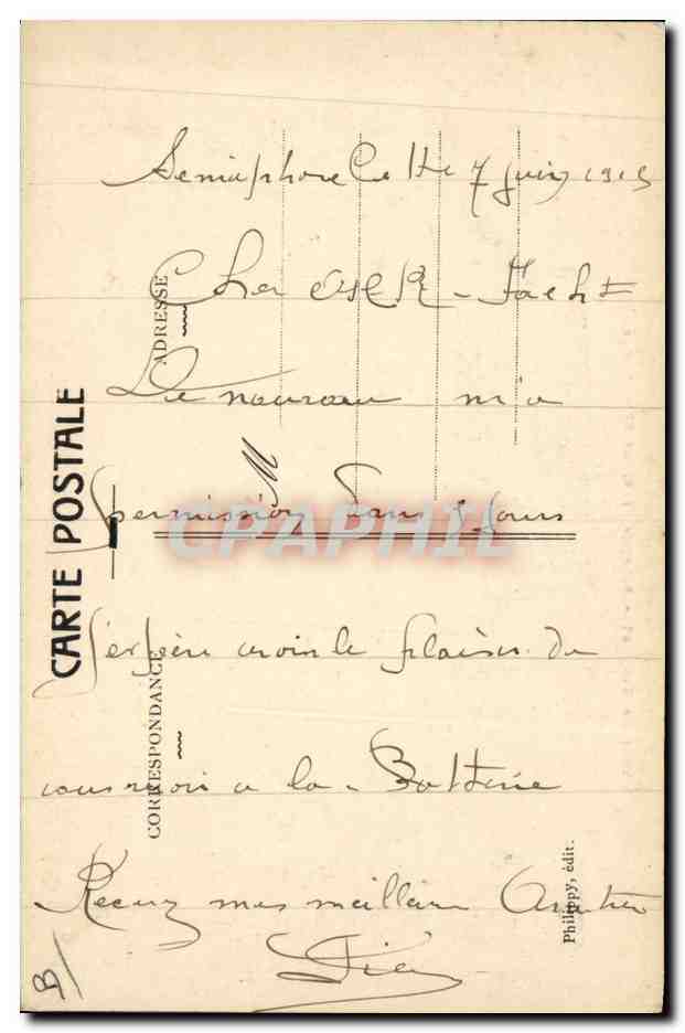 CPA Cette Joutes de la Saint Louis Le coup de lance — Rückseite