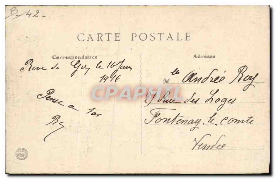 CPA Rive de Gier Hotel de ville Joutes — Rückseite
