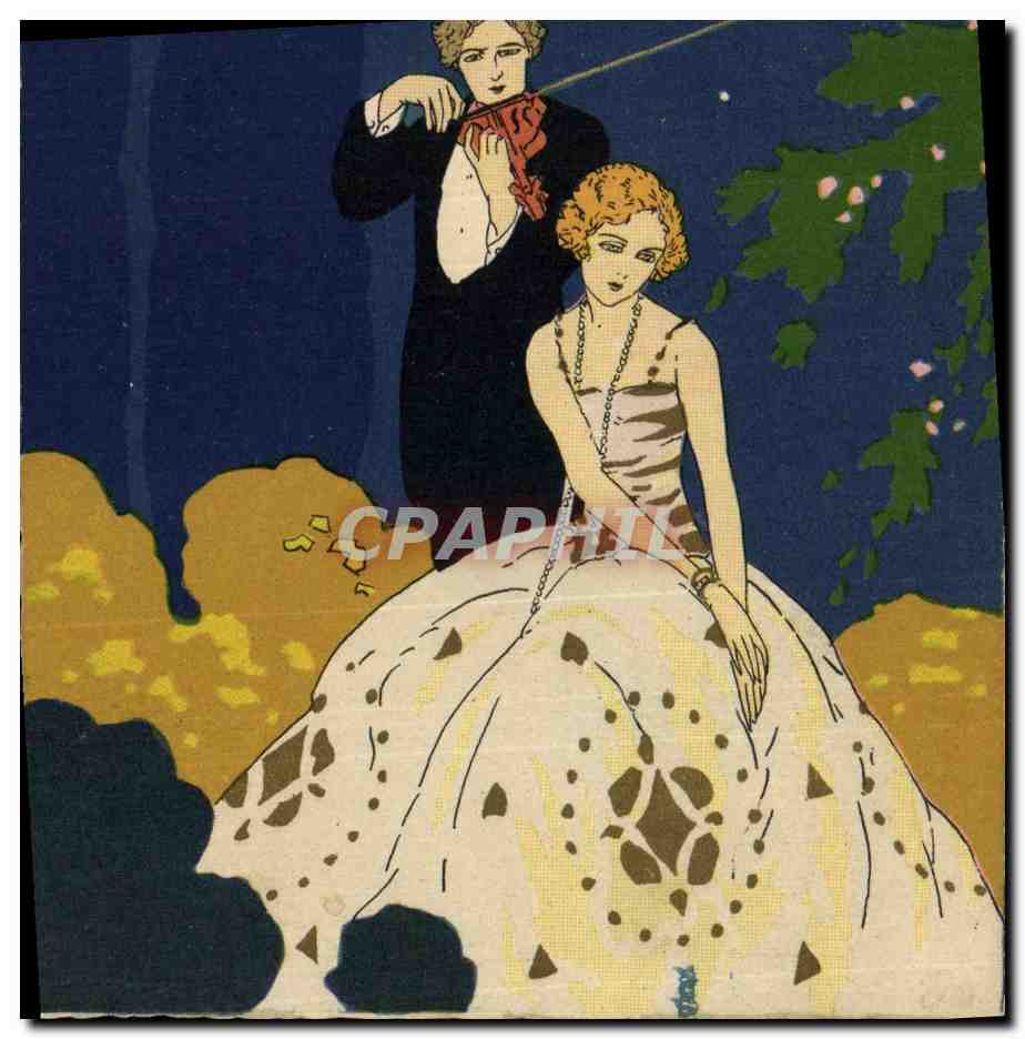 CPA Fantaisie Illustrateur Meschini Femme Violon