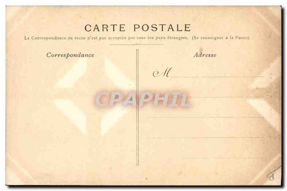Couple en tenue de soirée — éditeur THE DELARAMBLA, série 'Nec plus Ultra' — timbre postal français 10c de 1935 — Verso