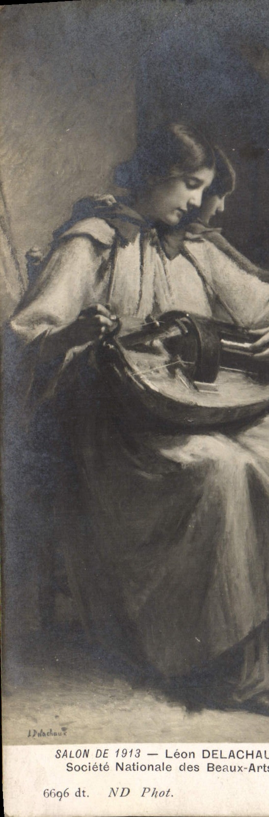 CPA Salon de 1913 Leon Delachaux Joueuse de Vielle 