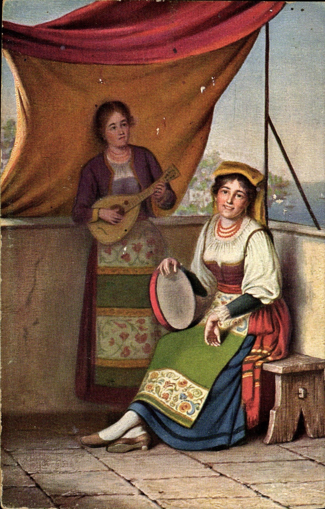 CPA Femme Musique 