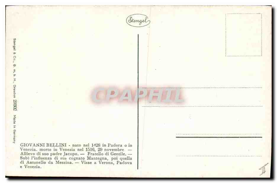 CPA La vergine col Bambino e Santi  — Rückseite