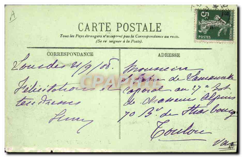 CPA Pyrenees Un berger Moutons — Verso