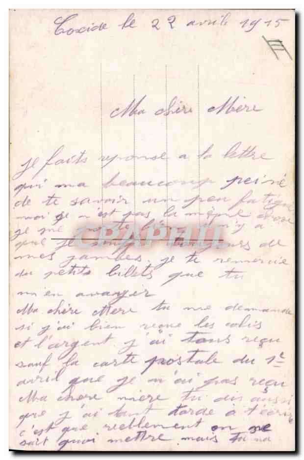 CPA Militaria General Joffre  — Verso