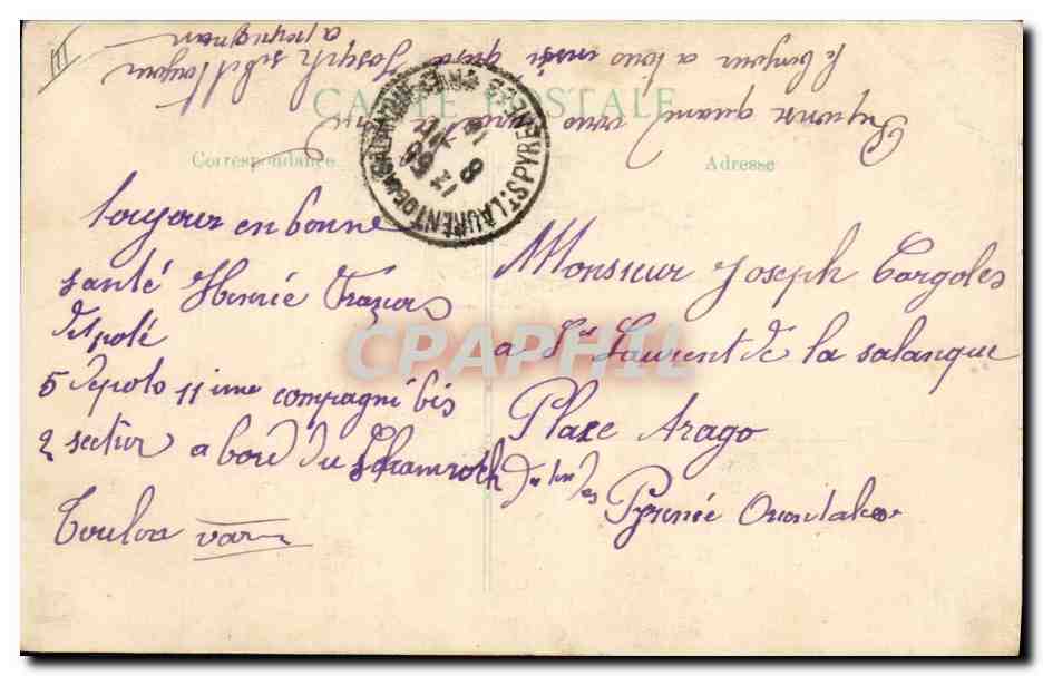 CPA Militaria General Joffre  — Verso