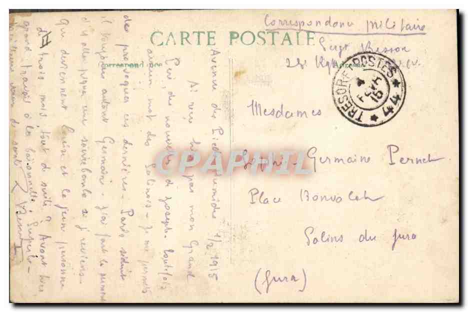 CPA Militaria General Joffre  — Verso