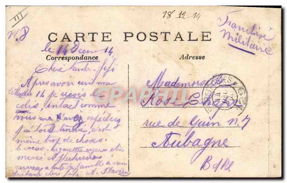 CPA Militaria General Joffre  — Verso