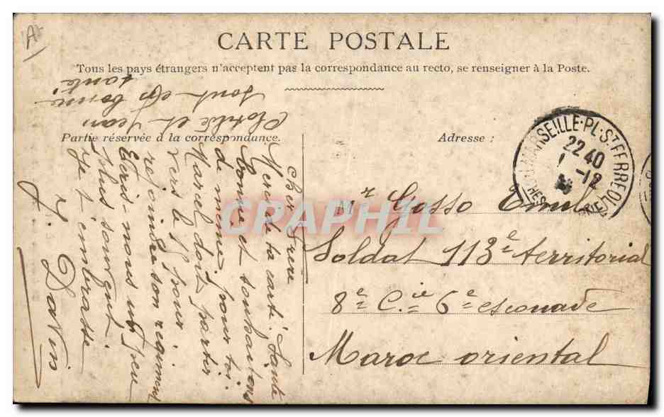 CPA Militaria General Joffre  — Rückseite