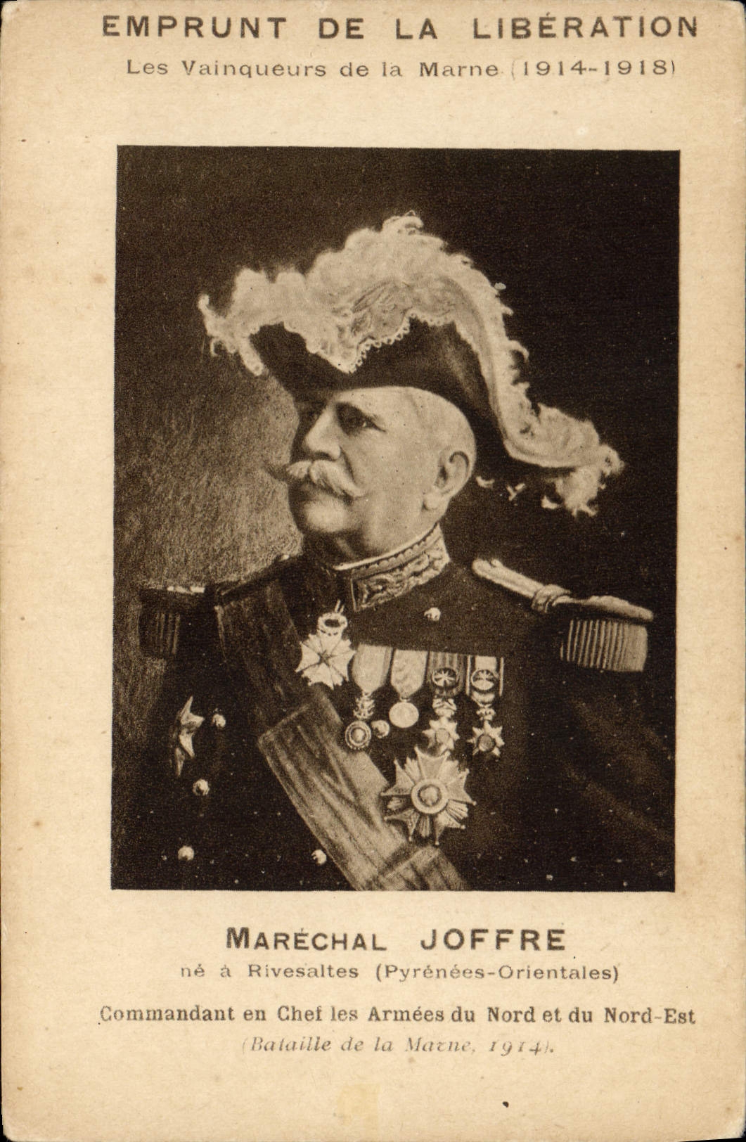 CPA Militaria Emprunt de la liberation Marechal Joffre 