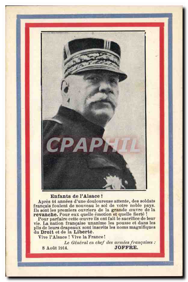CPA Militaria Joffre Enfants de l'Alsace ! 