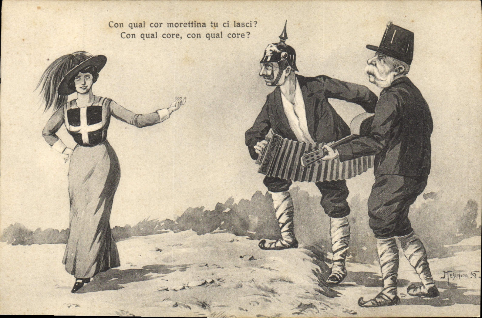 CPA Militaria Italie Accordeon 