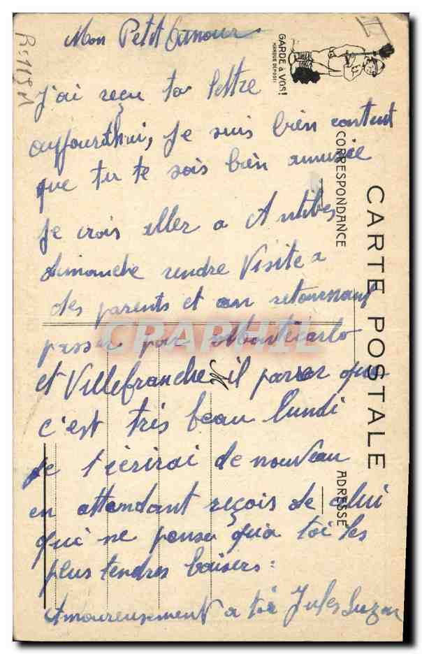 CPA Militaria Revue de literie  — Back