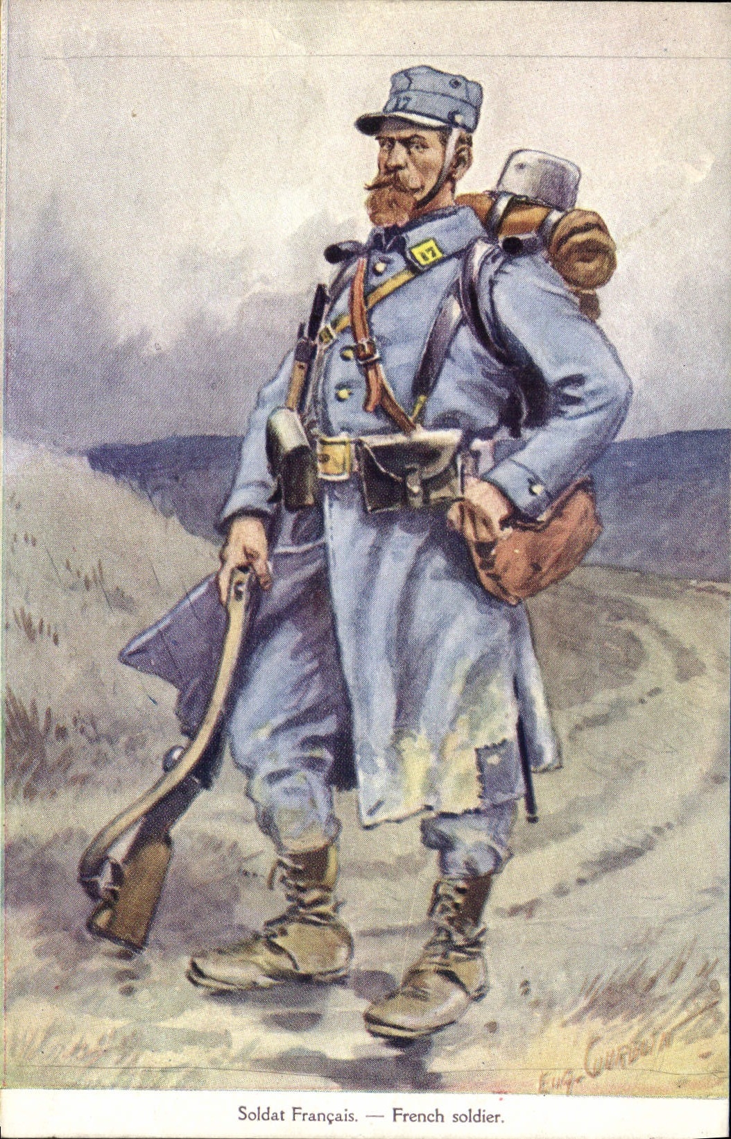 CPA Militaria Soldat francais Rigaud's Rue de la Paix Paris 