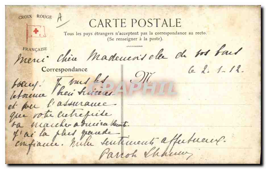 CPA Militaria Croix Rouge  — Rückseite