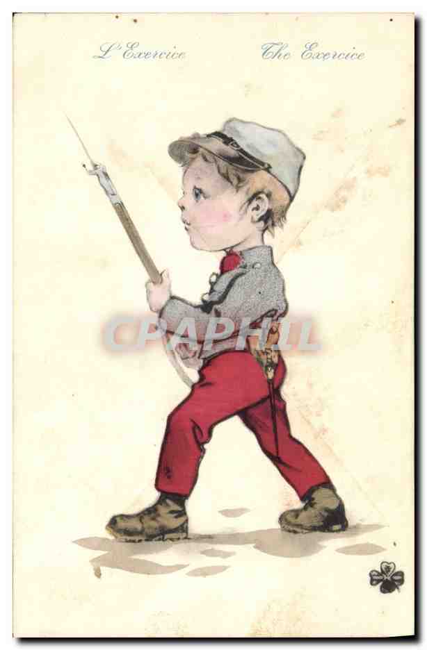 CPA Militaria Enfant L'exercice 